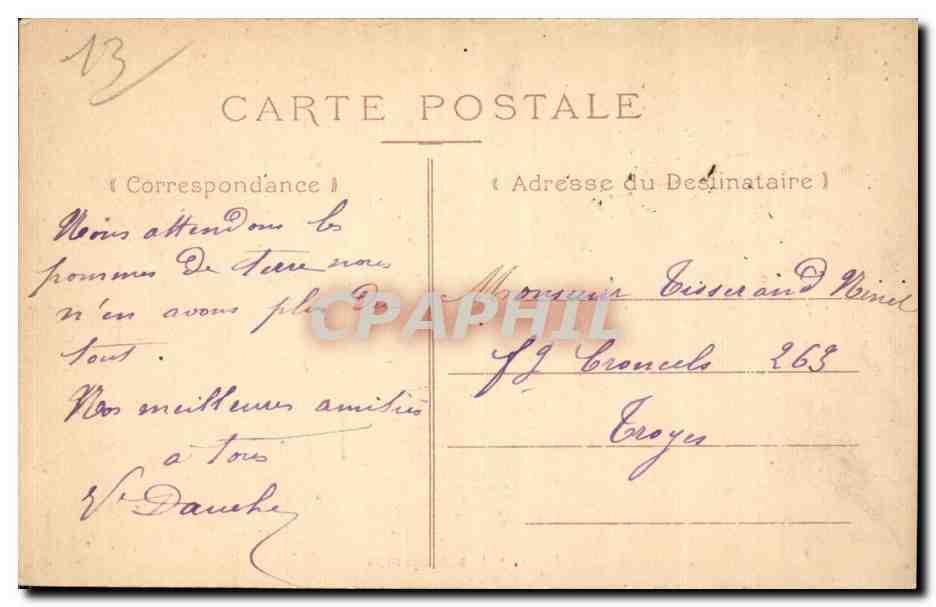 Arles CPA Les Aliscamps — Rückseite