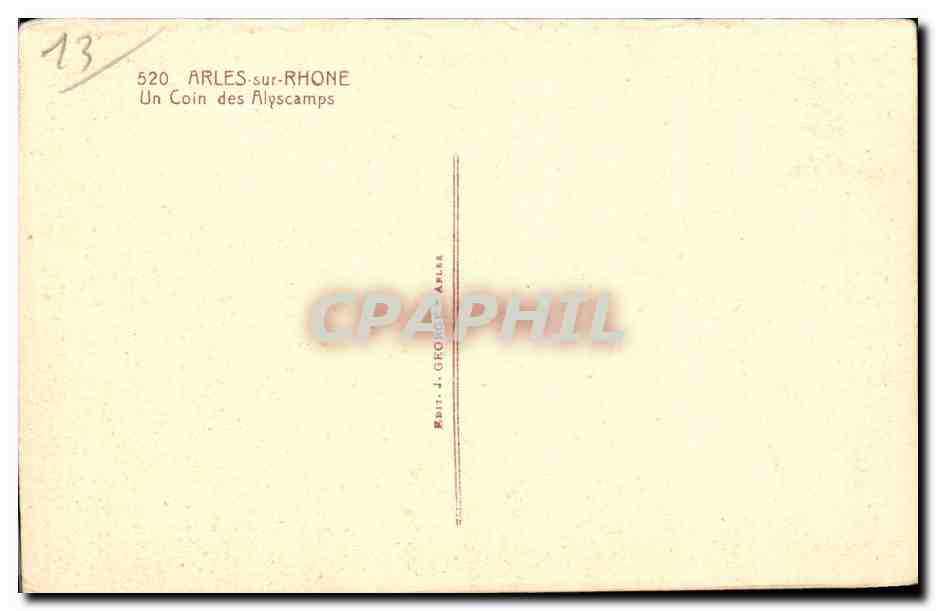 CPA Arles Un coin des Alyscamps Folklore Costume Coiffe — Verso