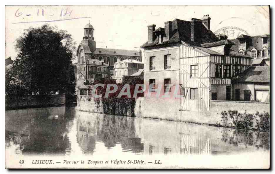 Lisieux — Vue sur la Touques et l'Église St-Désir — LL.
