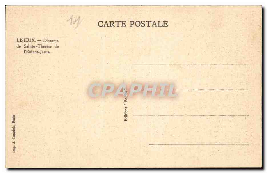 La Sainte en méditation dans l'ancien cimetière des Carmélites — Scène 12 — Éditions J. Lauglois, Paris — Rückseite