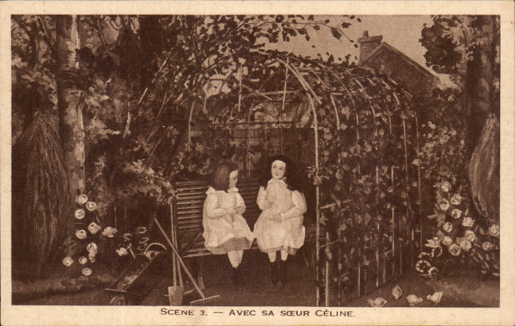 Scène 3 — Avec sa sœur Céline — Diorama de Sainte-Thérèse de l'Enfant-Jésus