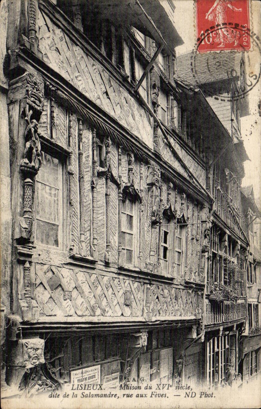 Lisieux — Maison du XVIe siècle, dite de la Salamandre, rue aux Feuves — Éditeur P.A.G.