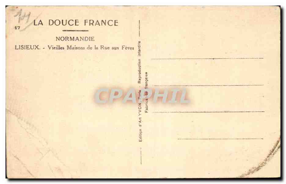 Lisieux - Vieilles Maisons de la Rue aux Fèves — Édition d'Art YVON, Normandie — Reverso