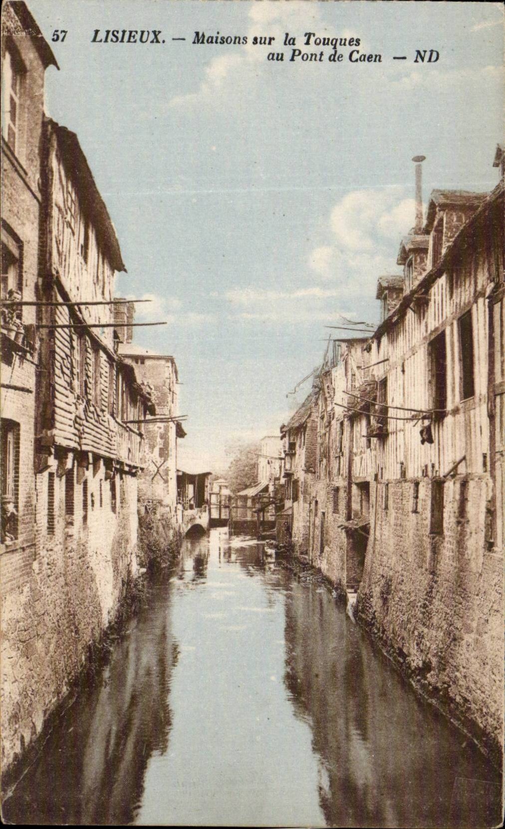 Lisieux CPA Maisons sur la Tonques au pont de Caen