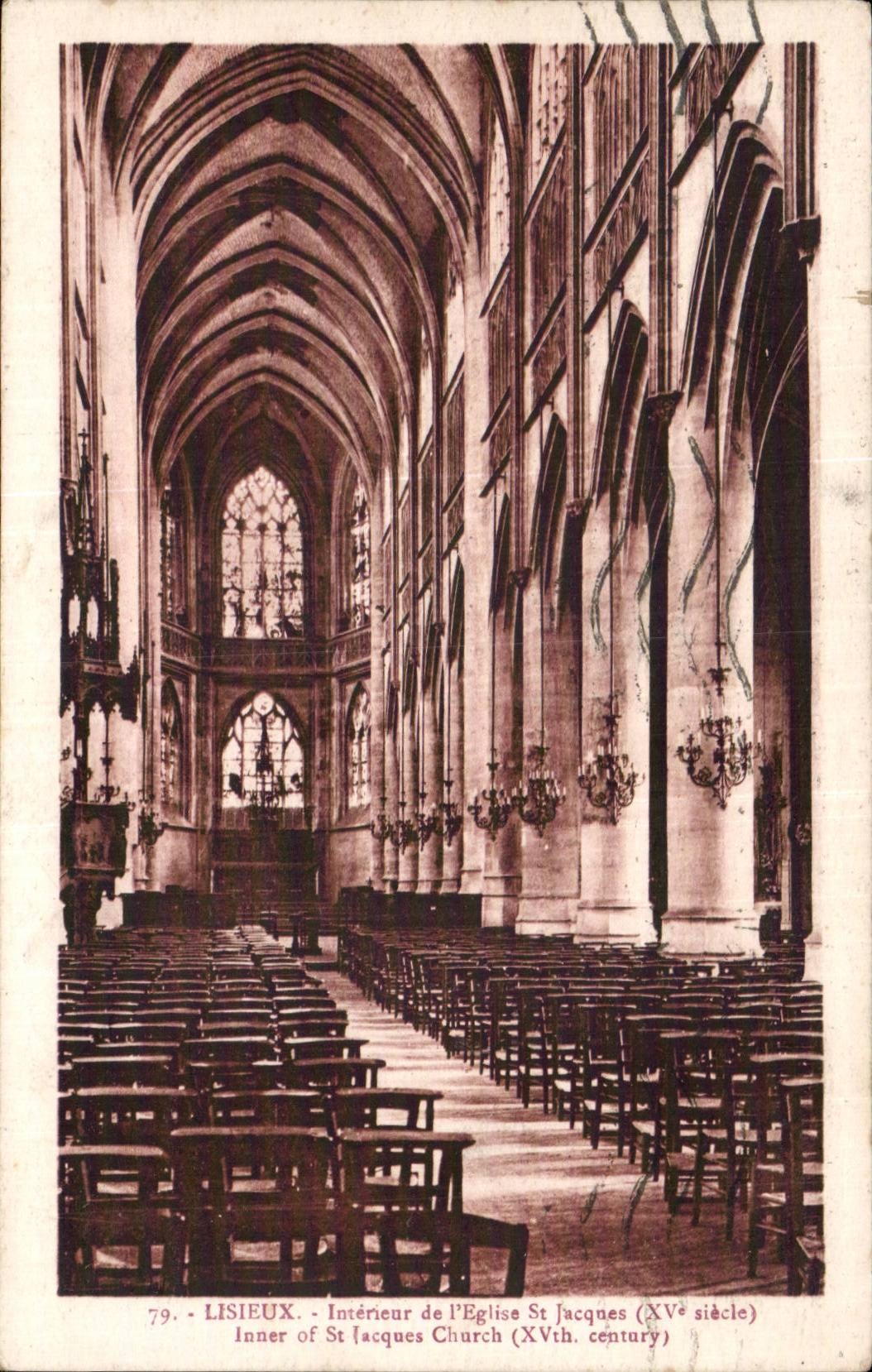 Lisieux CPA Interieur de l'eglise St Jacques 