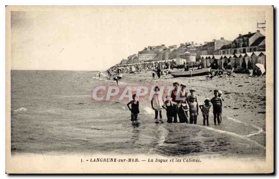 Langrune-sur-Mer — La Digue et les Cabines — G. Arnaud, éditeur, Avenue de la Cloche, Nantes