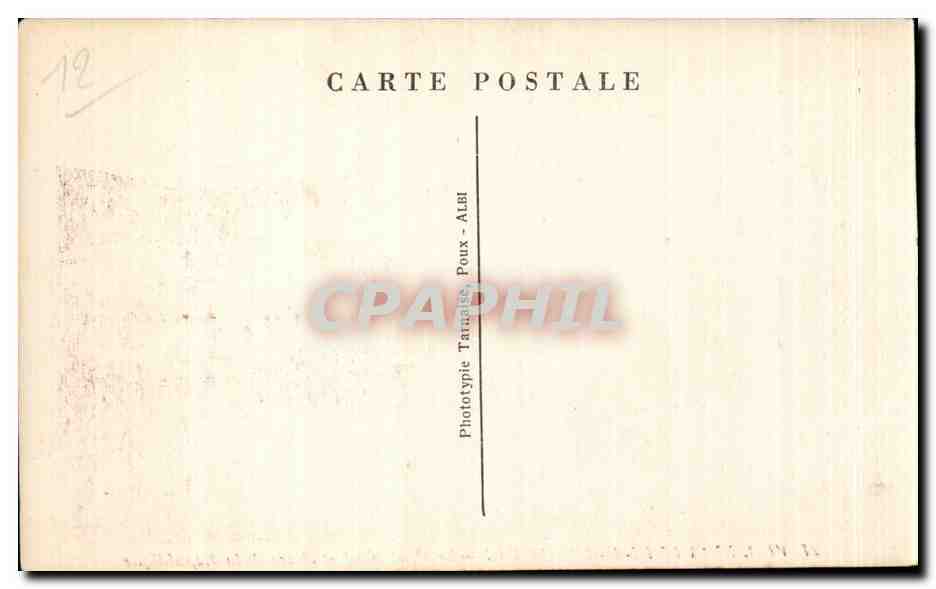 Villefranche de Rouergue CPA Le pont neuf et place de la Republique — Rückseite