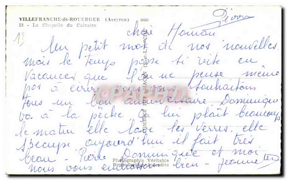 Villefranche-de-Rouergue — La Chapelle du Calvaire — Phot. Cim — Achterkant