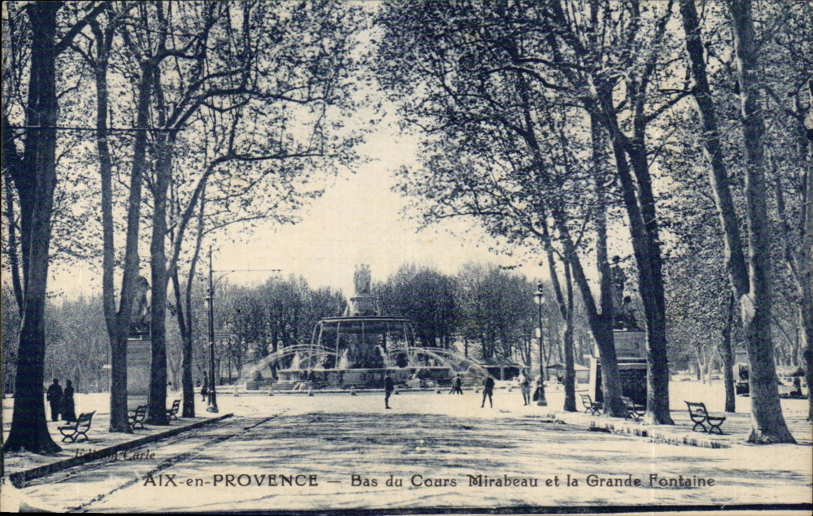 AIX-en-PROVENCE — Bas du Cours Mirabeau et la Grande Fontaine — Édition Carle