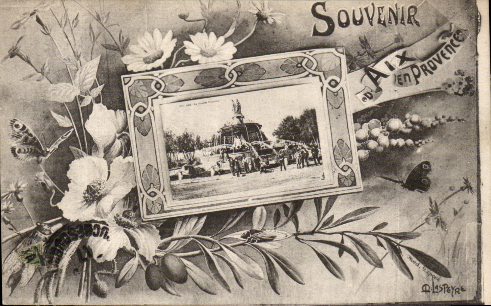 Aix-en-Provence — Souvenir de la Grande Fontaine — éditeur Ph. Lepère