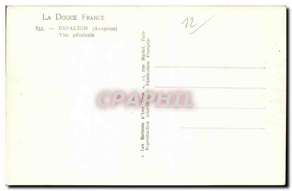 CPSM Espalion Vue generala — Rückseite
