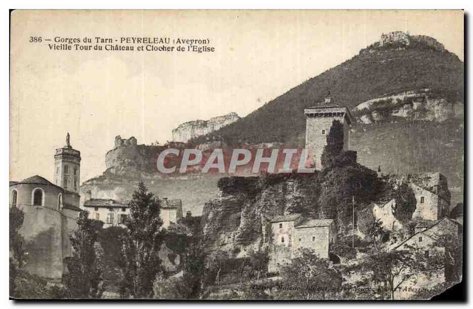 CPA Gorges du Tarn Vieille tour du chateau et clocher de l'eglise