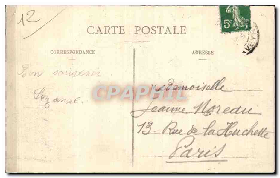 CPA Cransac Vue d'ensemble Parc et etablissement thermal — Rückseite