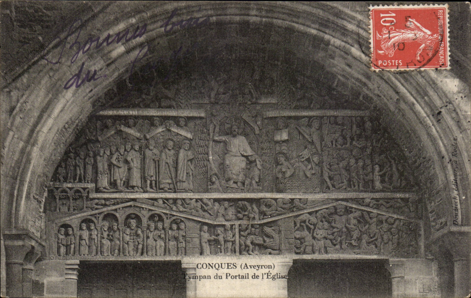 CPA Conques Tympan du portail de l'eglise