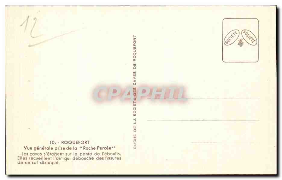 CPA Roquefort Vue generale pirse de la Roche percee — Rückseite