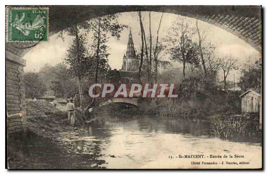 Cartolina d'epoca St Maixent Entrata della Sevre