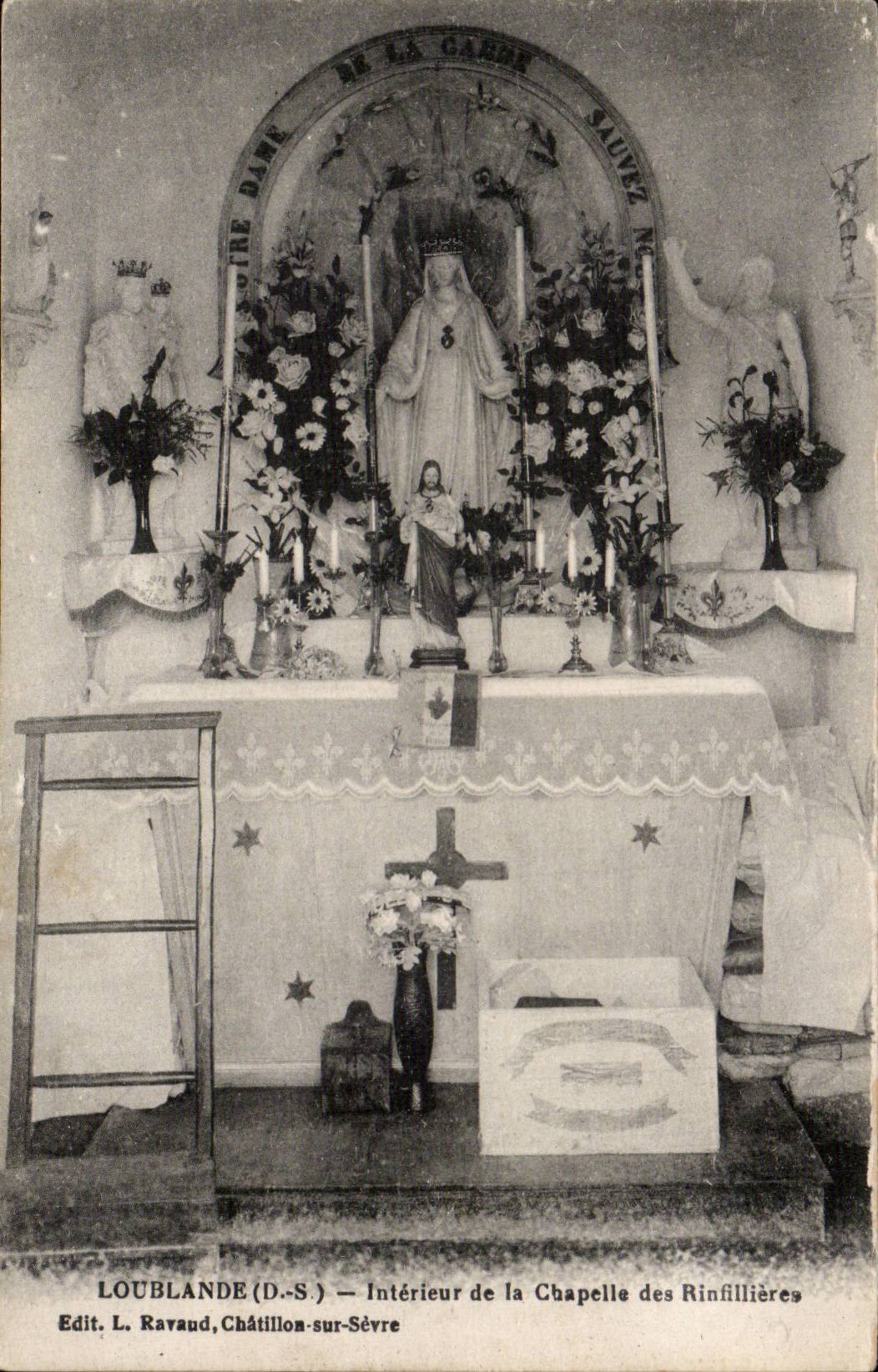 Intérieur de la Chapelle des Rinfillières — Loublande (D.-S.) — Edit. L. Ravaud, Châtillon-sur-Sèvre