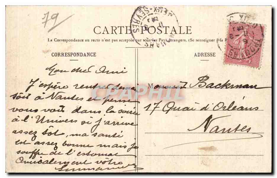 CPA Thouars Le chateau construit sour les ordres de Marie de la Tour d'Auvergne Tremoille — Rückseite