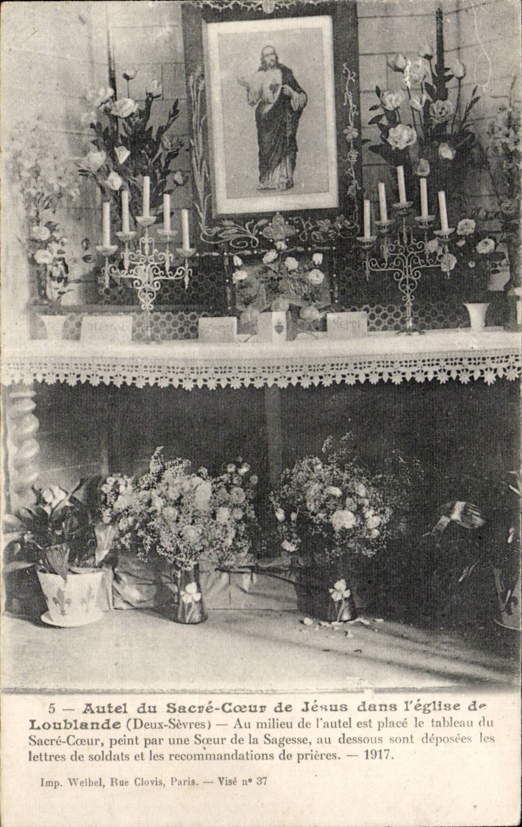 Autel du Sacré-Cœur de Jésus — église de Loublande (Deux-Sèvres) — Imp. Weibel, Rue Clovis, Paris — Visé n° 37