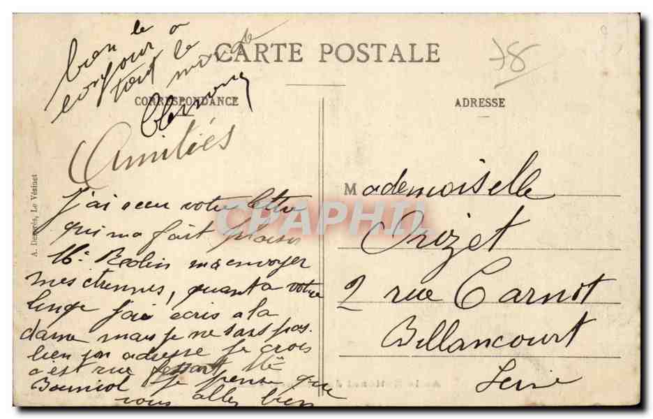 CPA Asile national du Vesinet Entree — Back