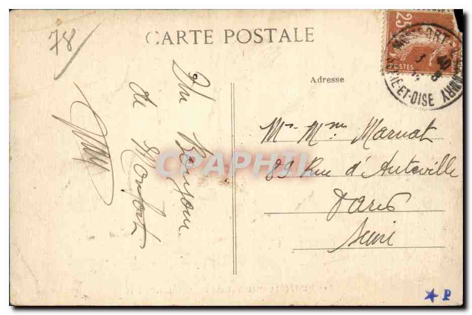 Montfort-l'Amaury (S.-et-O.) — La Iglesia (lado Sur) — Ed. J. Warranti — Reverso