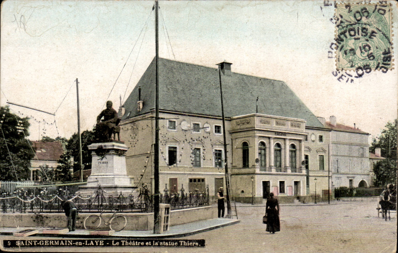 SAINT-GERMAIN-en-LAYE - Le Théâtre et la statue Thiers — éditeur AQUA-PHOTO & Cie, n°5