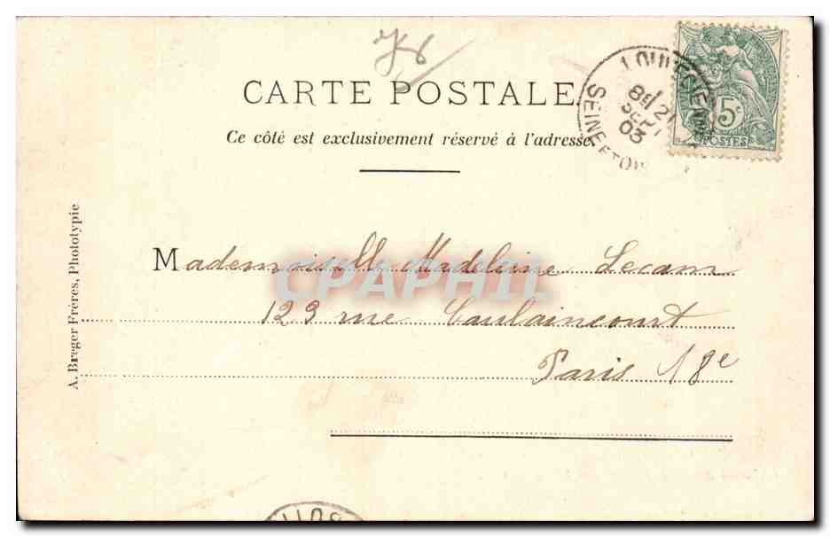 CPA louveciennes Chateau Dubarry Monument historique — Back