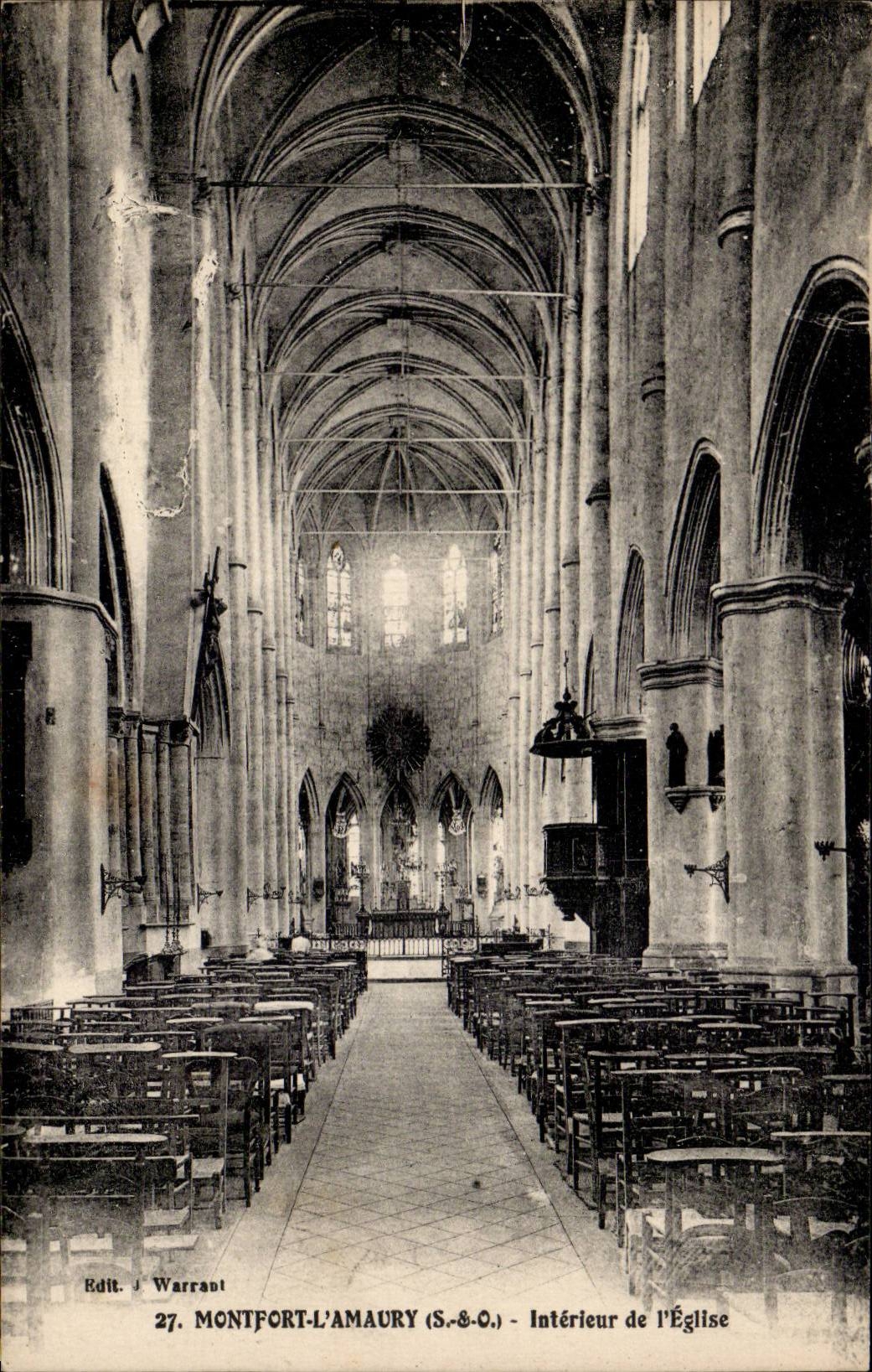 Montfort-l'Amaury (S.-&-O.) — Interior de la Iglesia — Edit. Warrant n°27