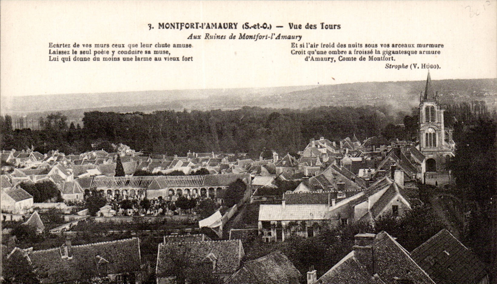 Montfort-l'Amaury (S.-et-O.) — Vista de las Torres — A las Ruinas de Montfort-l'Amaury