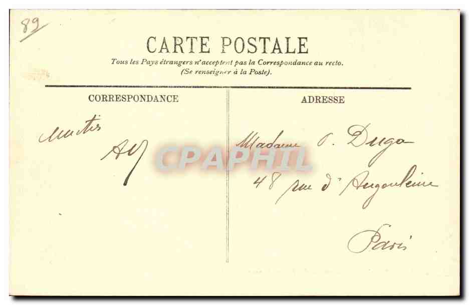 SENS — Promenade du Jeu de Paume — LL. — N° 104 — Rückseite