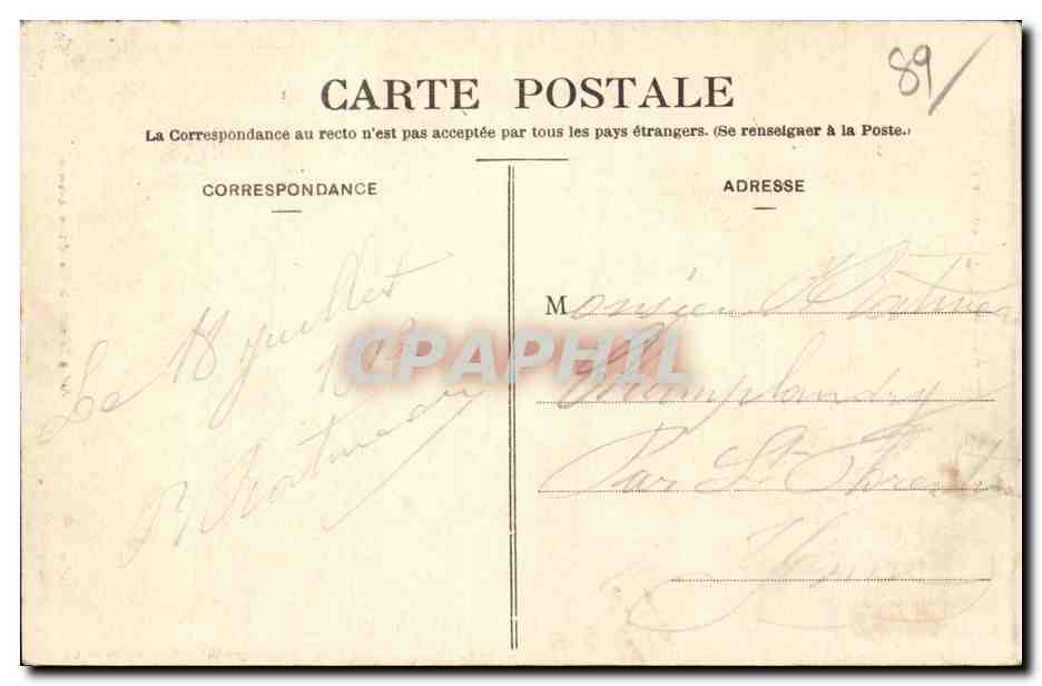 Auxerre CPA Tour de l'horloge — Verso