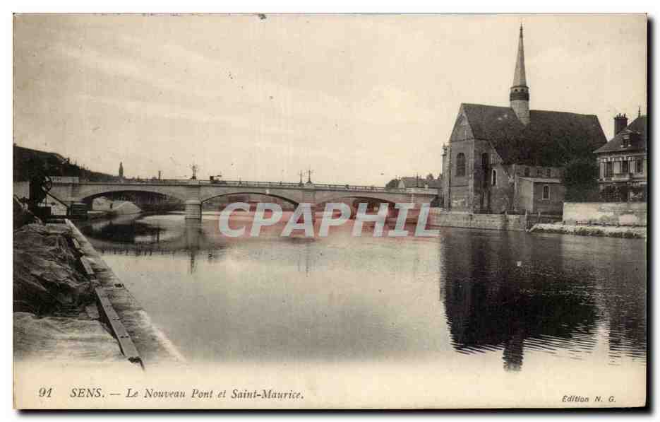 Sens — Le Nouveau Pont et Saint-Maurice — Édition N. G.