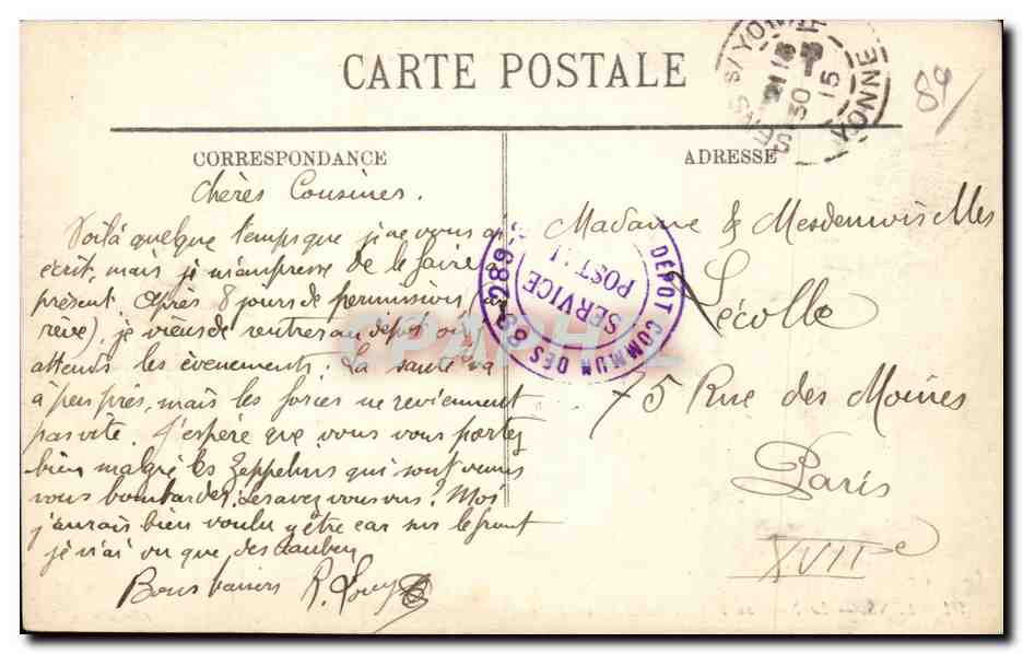 Sens — Le Nouveau Pont et Saint-Maurice — Édition N. G. — Rückseite