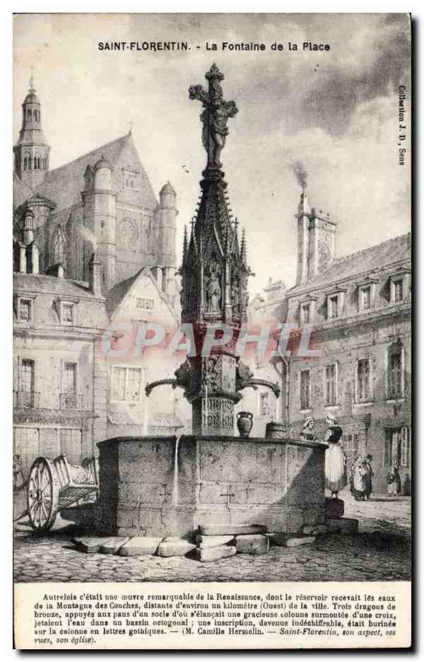 CPA Saint Florentin La fontaine de la place