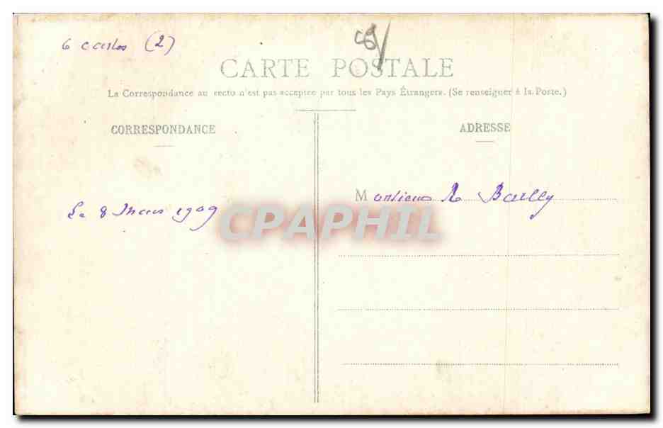 CPA Saint Florentin L'escalier nord de 'eglise en 1832 — Back