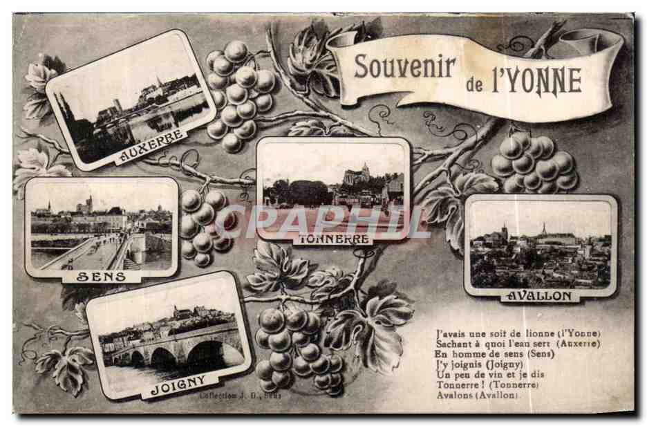 Souvenir de l'Yonne — Auxerre, Sens, Tonnerre, Joigny, Avallon — éditeur J. D. EPPS