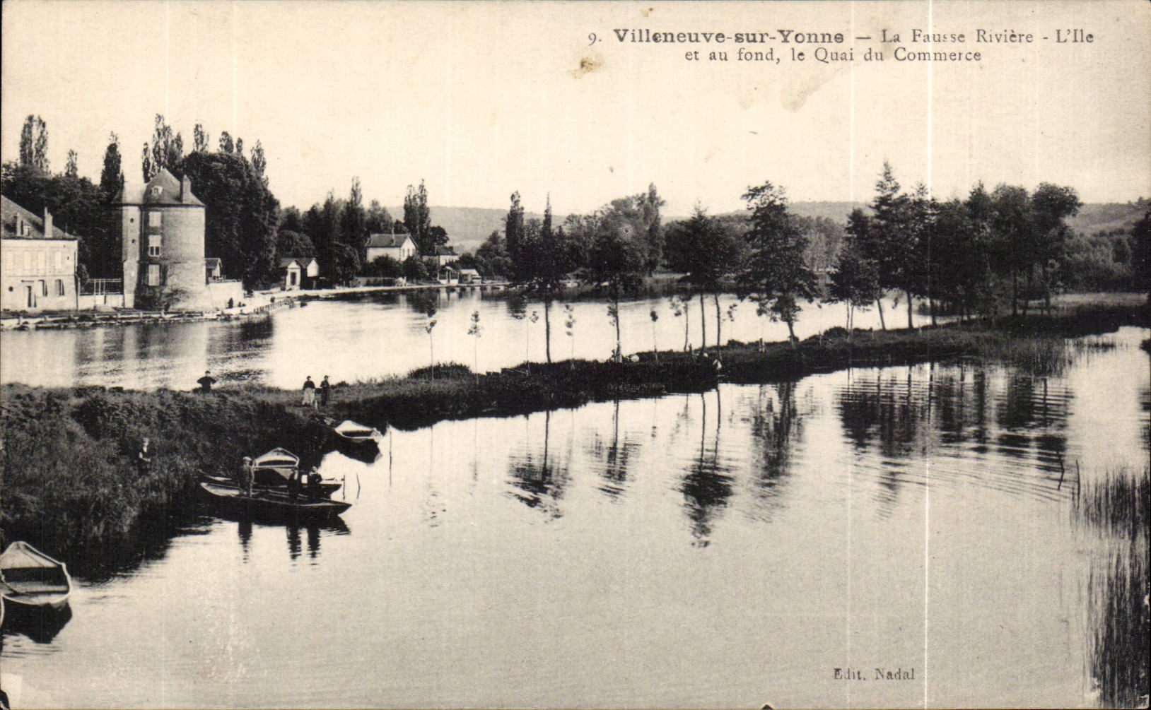 Villeneuve-sur-Yonne — La Fausse Rivière — Le Quai du Commerce — Edit. Nadal