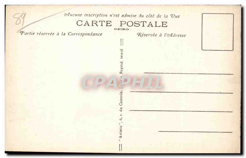 CPA Saint Florentin l'eglise Chapelle Saint Nicolas Fonts baptismaux — Back