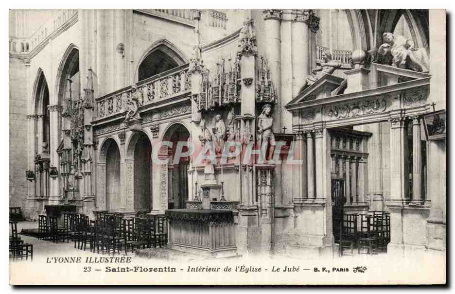 CPA Saint Florentin Interieur de l'eglise Le Jube