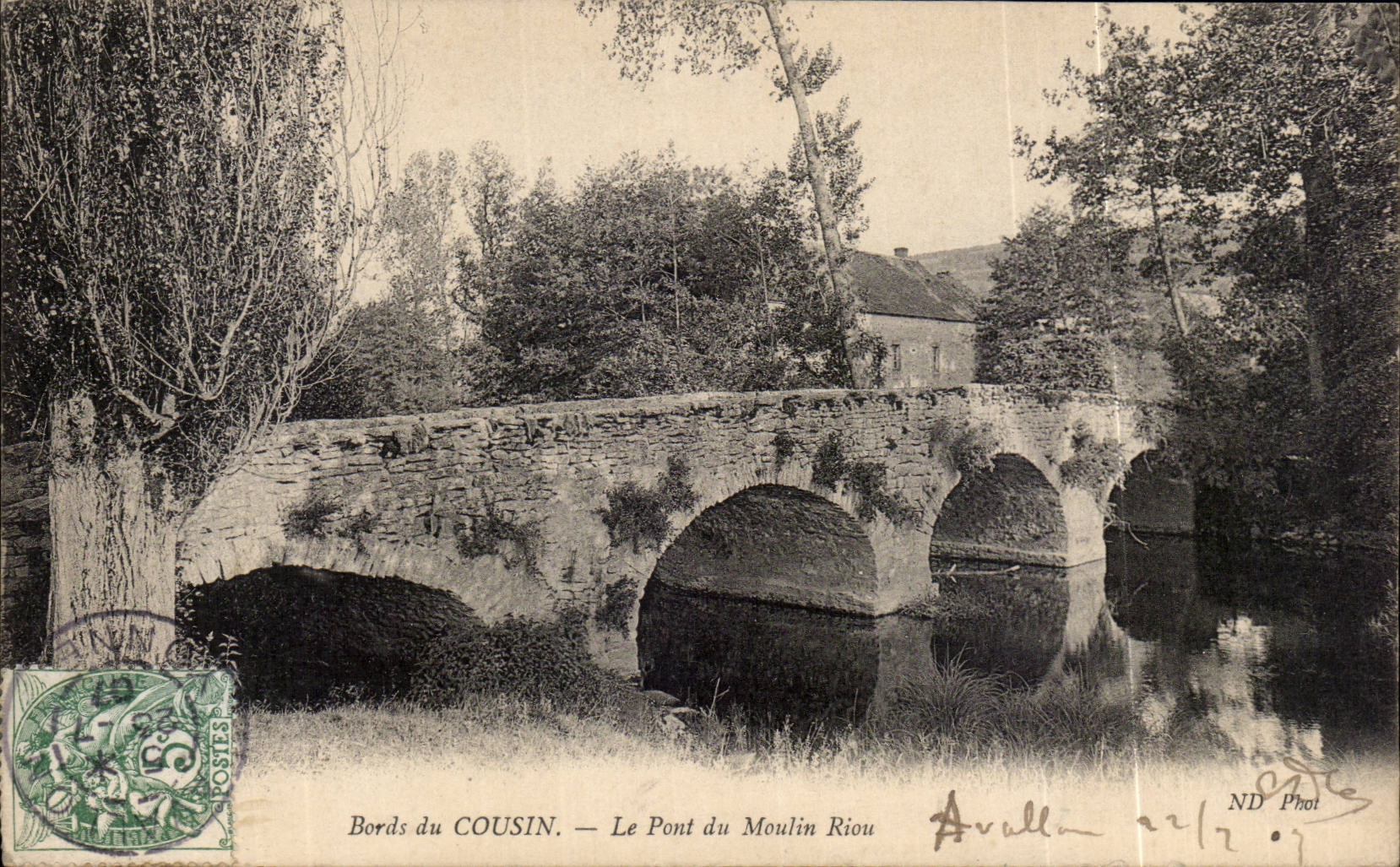 CPA Bords du Cousin Le pont du Moulin Riou