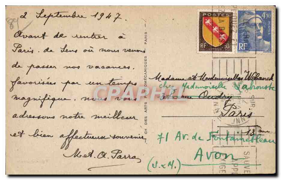CPA Sens Vue generale — Rückseite