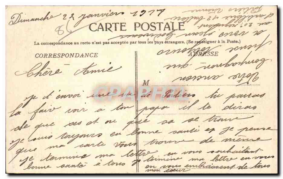Poitiers — La Porte de Paris — Edition des Galeries Parisiennes — Verso