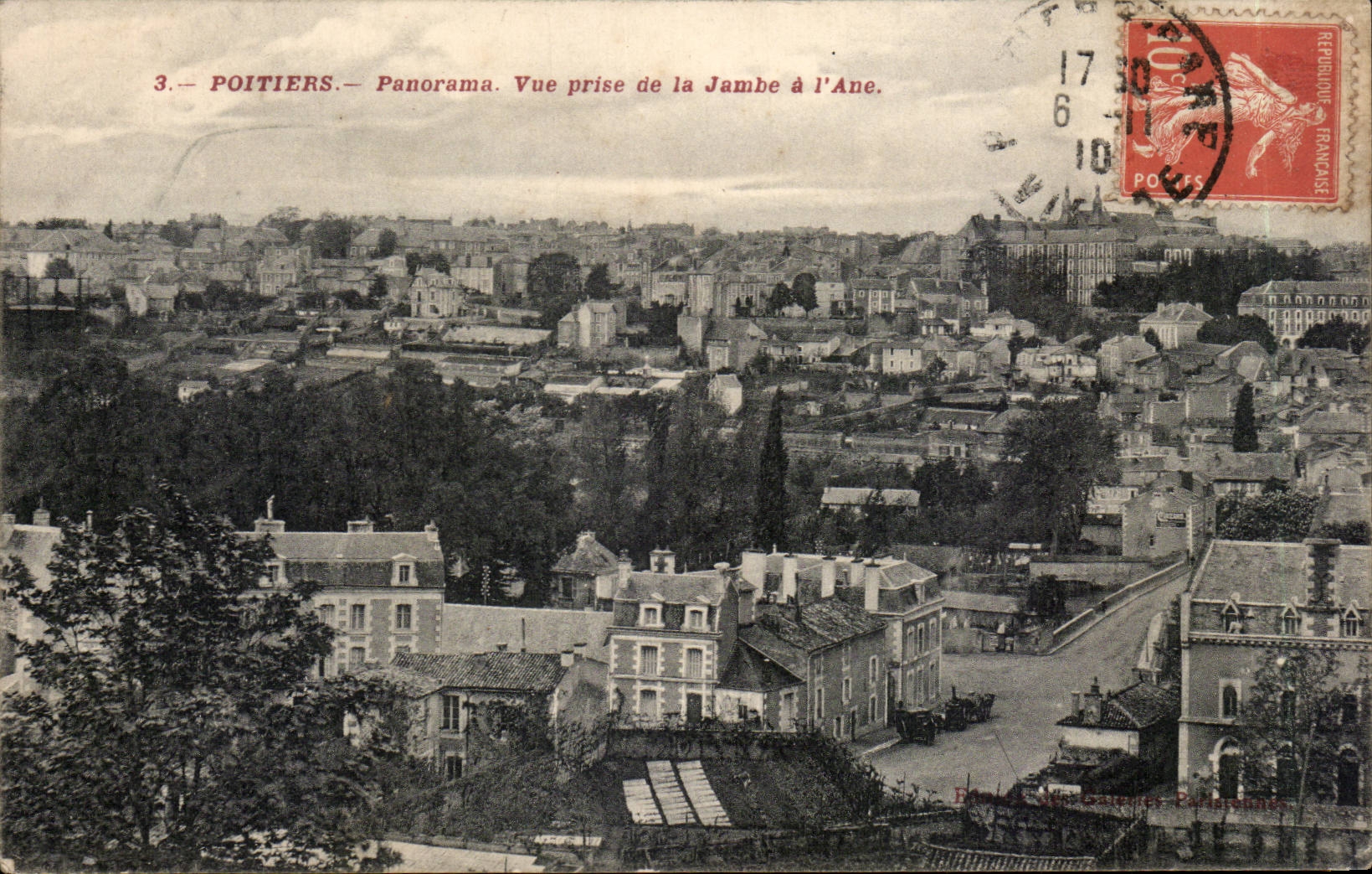Poitiers — Panorama. Vue prise de la Jambe à l'Ane.