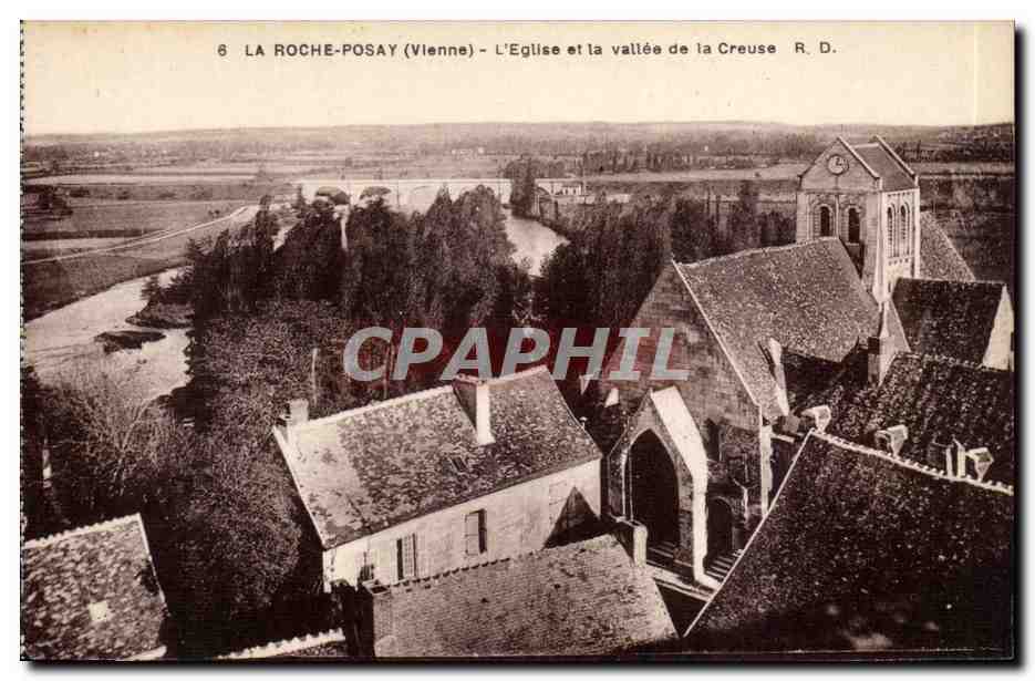 CPA La Roche posay Eglise et la vallee de la Creuse