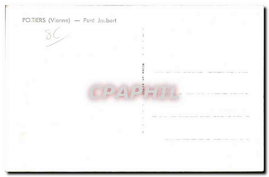 Poitiers (Vienne) — Pont Joubart — éditeur CPAPHIL — Rückseite