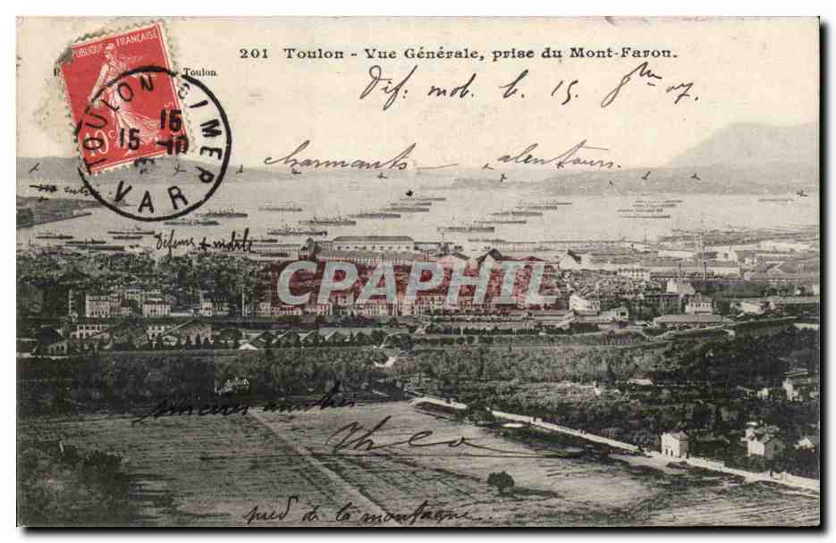 Toulon - Vue Générale, prise du Mont-Faron — éditeur inconnu, n° 201