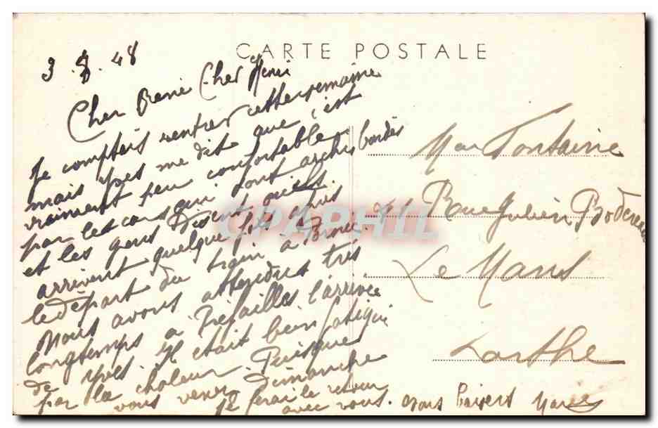 CPA Prefailles Rochers de la pointe Saint Gildas — Rückseite