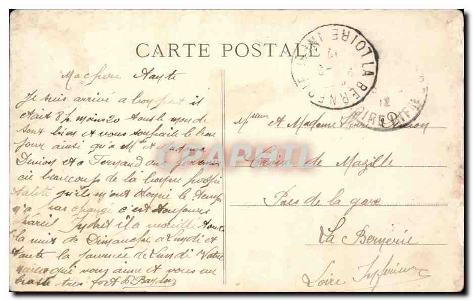 CPA Indret Le chateau et l'horloge — Rückseite