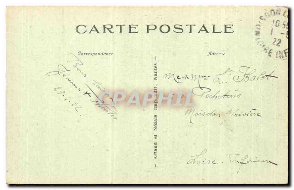 Nantes CPA Un des premiers ports de France Bateaux  — Rückseite