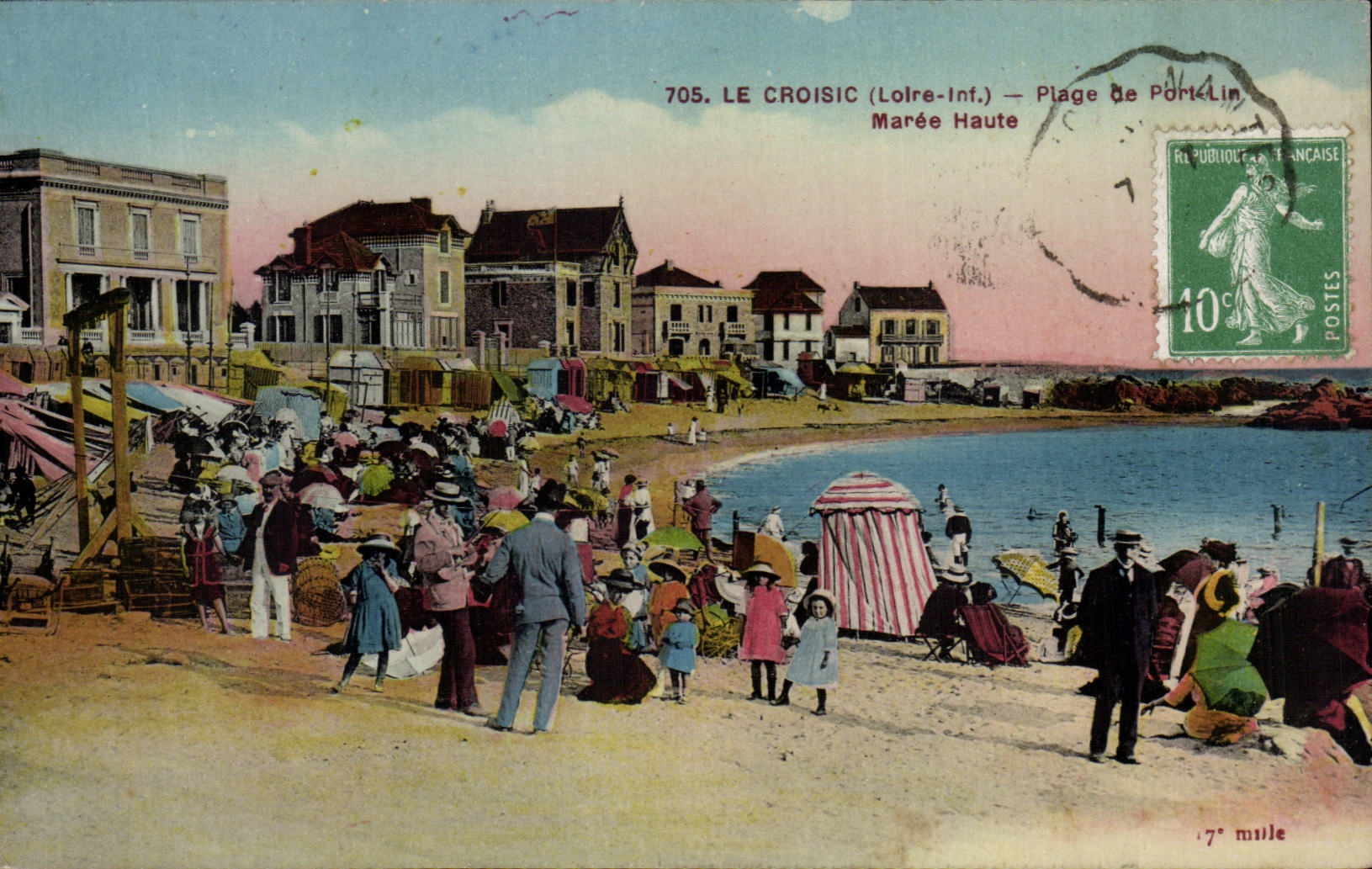 CPA Le Croisic Plage de Port lin Maree haute